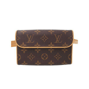 Louis Vuitton Monogram Leather Brown Pochette Florentine Waist Pouch